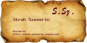 Stroh Szeverin névjegykártya